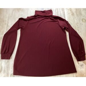 Sympli Burgundy Jersey Turtleneck Long Sleeve Top Canada Made Size 6